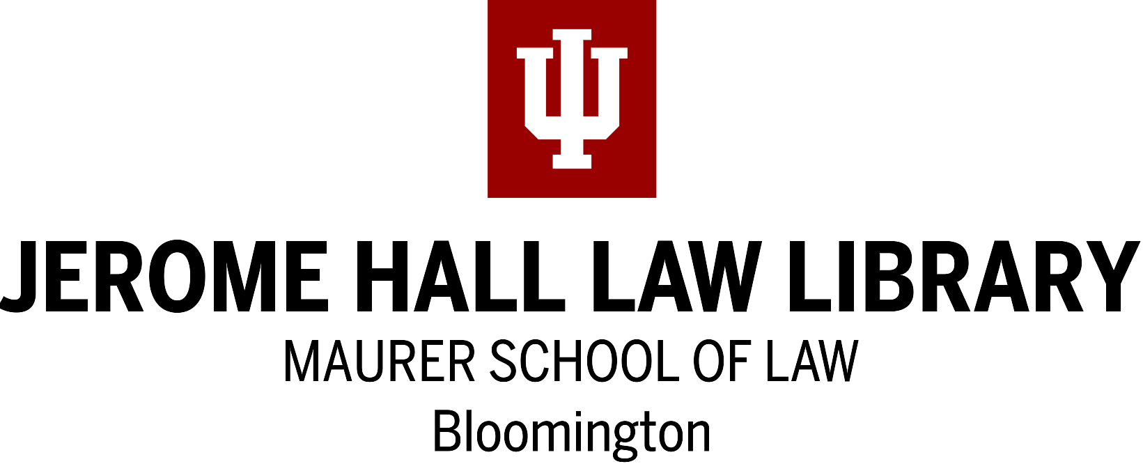 Jerome Hall Law Library, Indiana University Logo