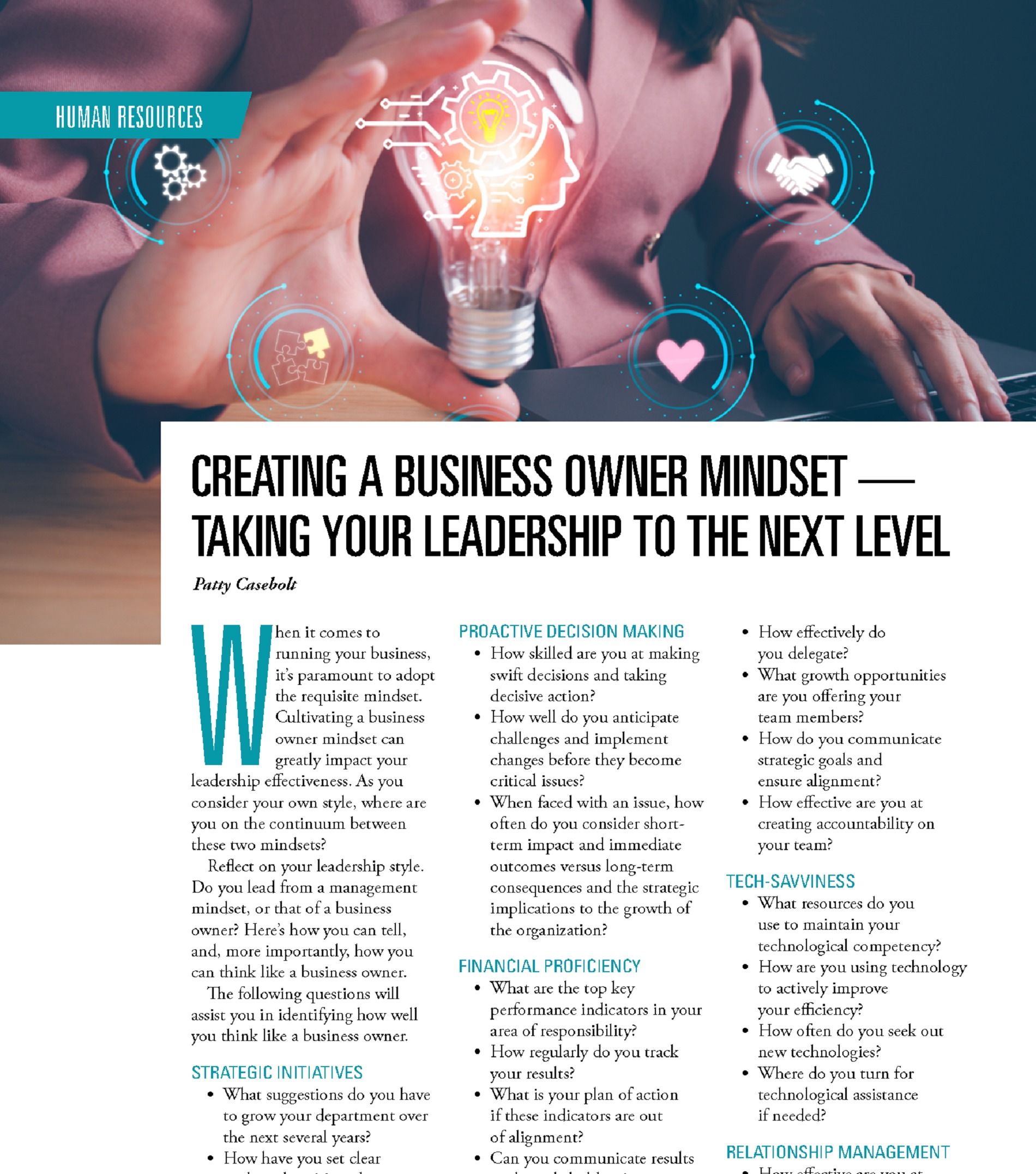 Creating A Business Owner Mindset - Taking Your Leadership to the Next Level