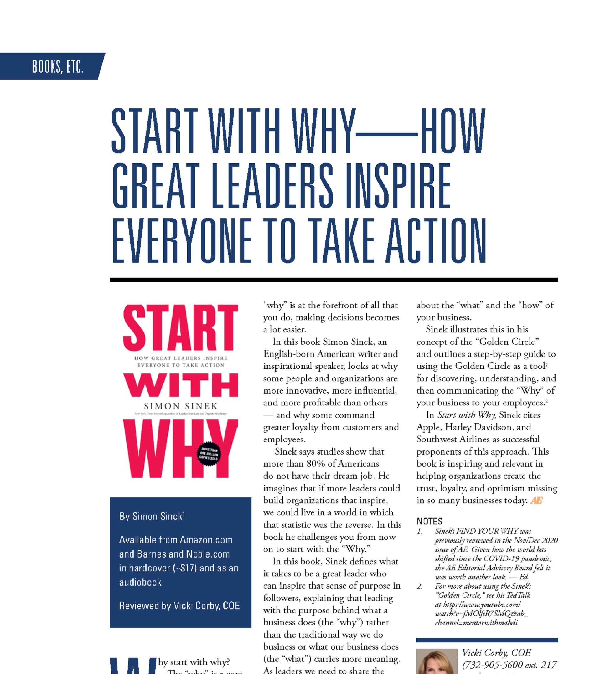 Start With Why—How Great Leaders Inspire Everyone to Take Action