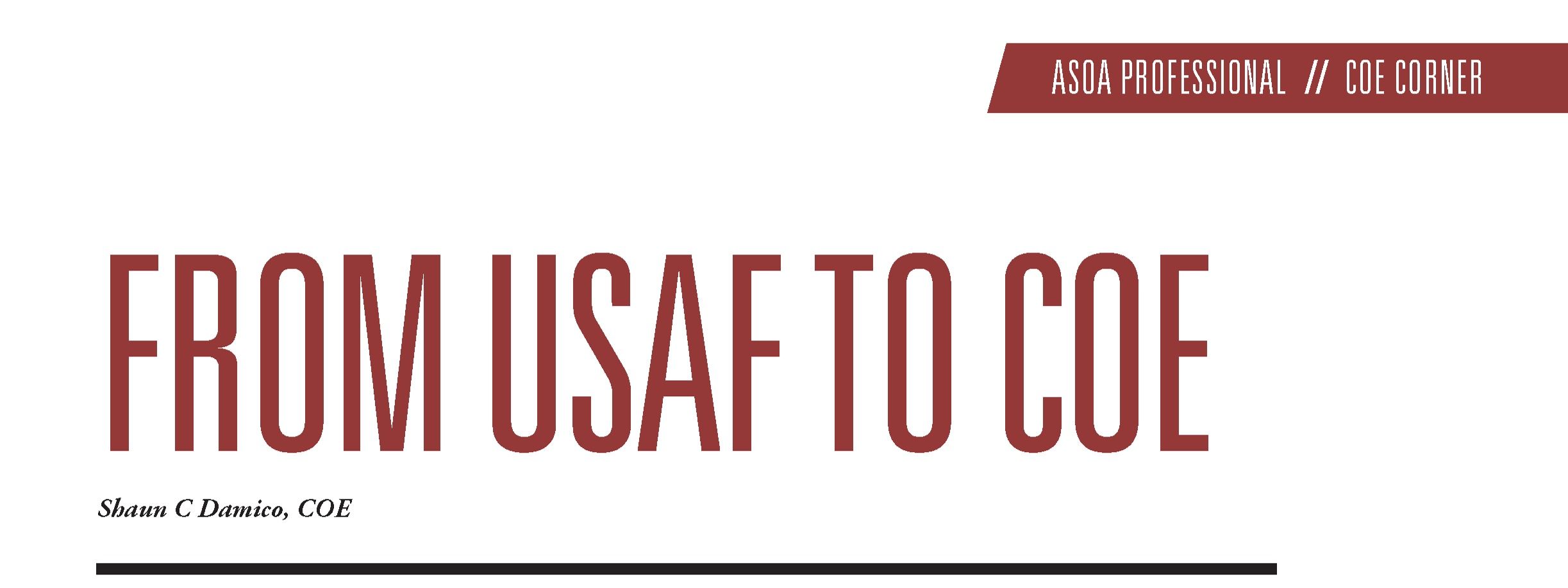 From USAF to COE